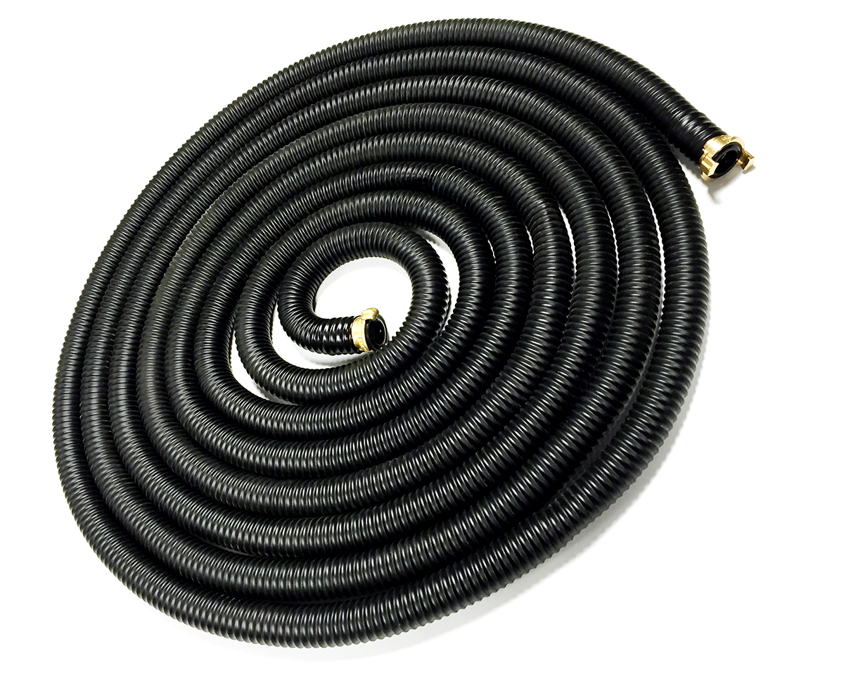 Flex-Druck-Schlauch D:38/32, schwarz, 10 Mtr.-Länge, mit montierten GEKA Kupplungen